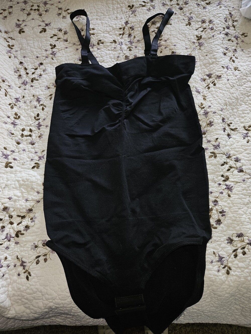 Black Shapewear Bodysuit with Adjustable Straps